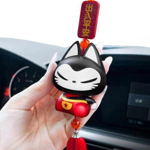 Cartoon Cute Anime Car Accessorie Male Cat Pendant Rear View Mirror Auto Pendant Birthday Gift Auto Decoraction Ornaments