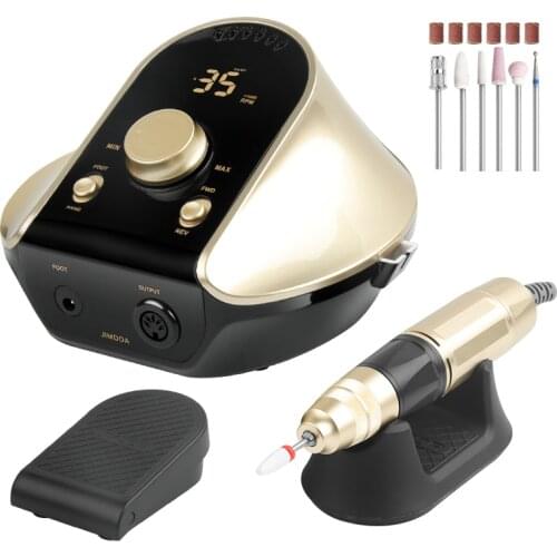 Professional Nail Drill for Acrylic Nails 35000rpm Electric Manicure Nail File Kit with Foot Pedal for Gel Nail Polish
