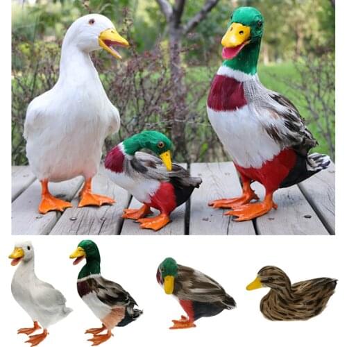 Various Realistic Duck Ornament Figure Outdoor Home Garden Water Pond Decoration DIY Vivid Artificial Feather Craft