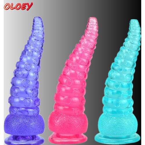 Realistic Octopus Tentacle Dildo Huge Anal Toy Soft Healthy Pvc Monster Sex Toy for Women Lesbian with Suction Cup 18 Sex Shop
