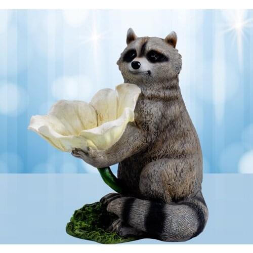 Realistic Raccoon Model Flowerpot Cute Garden Courtyard Yard Decor Bird Feeder Creative Crafts