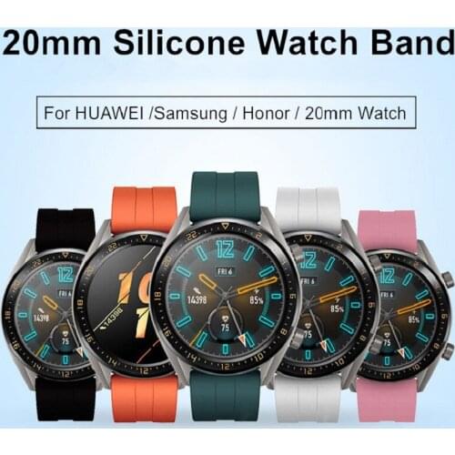 20mm Watch Strap For Samsung Galaxy 42mm 46mm Silicone Bracelet for Amazfit Bip Watch Band for Huawei Watch 2 for Gear Sport