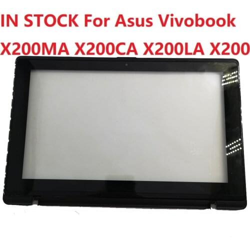 11.6" Touchscreen For Asus Vivobook X200MA X200CA X200LA X200 Laptop Touch Screen Digitizer Glass With Front Bezel frame
