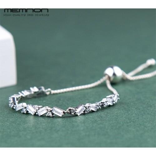 Memnon Winter Silver 925 Sterling Silver Glacial Beauty Sliding Bracelets for women fit silver charms DIY adjustment bracelet