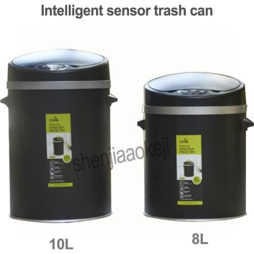 Smart trash can induction Home living room hotel bathroom Large stainless steel smart waste bin 8L/10L optional 1pc