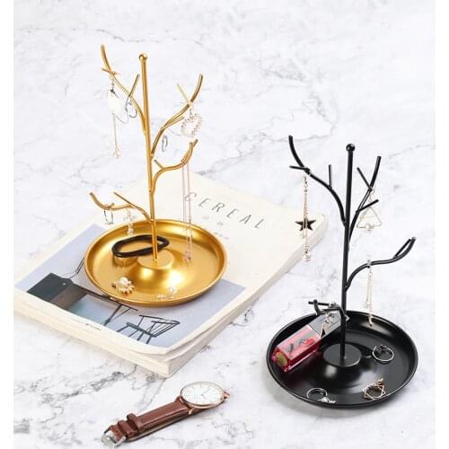 Tree Branches Shaped Jewelry Storage Rack for Necklace Earrings Dangler Rings Iron Home Storage Organizer Room Decoration Gift