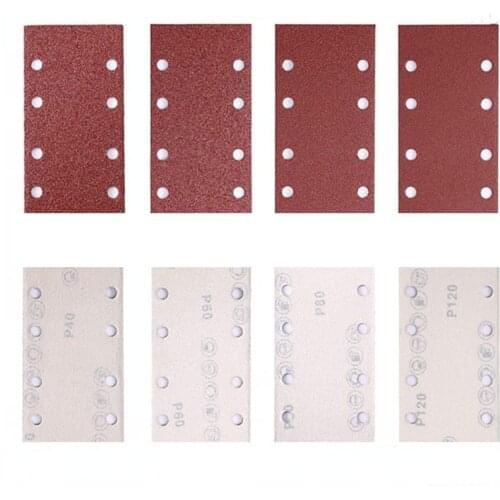 100Pcs 8-Hole sandpaper 9.3cm x 18.5cm Rectangular Velvet Sandpaper sheet air scrub Sanding bands Sand paper Sanding block