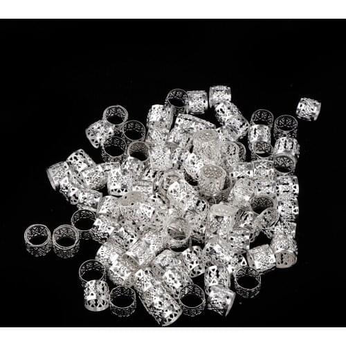 100PCS Fashion Men Women DIY Braid Rings for Hair & Dreadlocks Decor