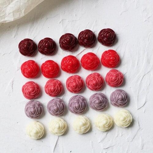 30 PCS 18mm Resin Rose Flower Connectors Charm DIY Earring Accessories For Jewelry Making