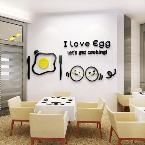 Egg 3d wall sticker Refrigerator surface decoration Restaurant kitchen background wall Acrylic stickers Living room decoration