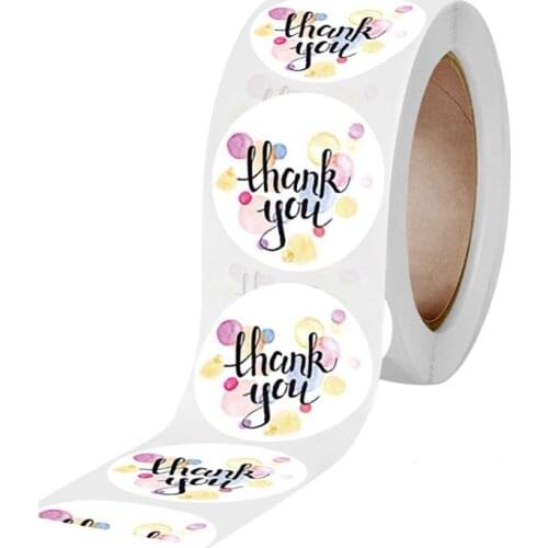 6000pcs White Round Thank You Roll Red Love Label Scrapbook Packaging Baking Gift Box Valentines Day Sealing Sticker 2.5cm