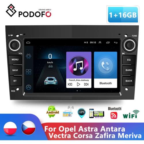 Podofo 2 Din Android Car Multimedia Player For Opel Astra Antara Vectra Corsa Zafira Meriva vivara 2Din GPS Navigation Radio