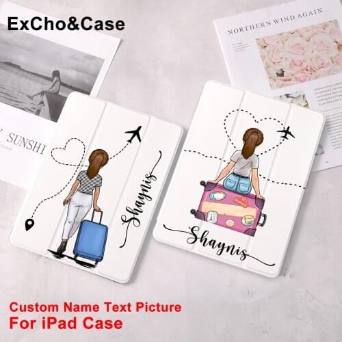 For ipad Case Travel Custom Name For iPad Air 4 3 With Pencil Holder 10.2 inch 8th Generation 7th 9.7 5th 6th 12.9 Pro Mini 4 5