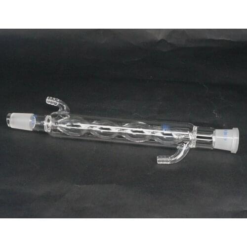 200mm 24/29 joint Borosilicate glass Jacket Allihn Bulb Condenser Distillation For Laboratory