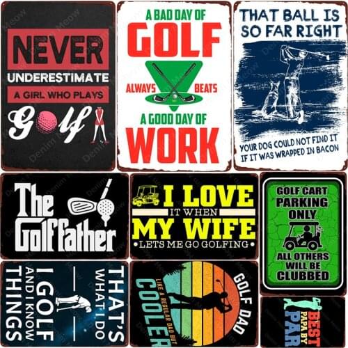 The Golf Father Plaque Golf DAD Metal Tin Signs Bar Pub Club Home Decor Golf King Vintage Poster Golf Course Wall Sticker N367