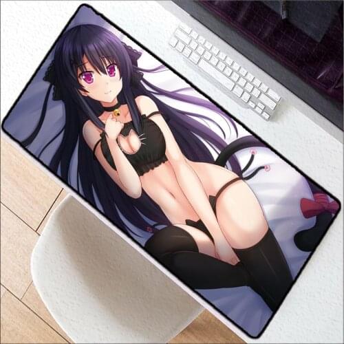 Mairuige Japanese Sexy Anime Girl Office Mice Gamer Gaming Keyboard Mat Computer Tablet Large Lock Edge Washable Mouse Pad