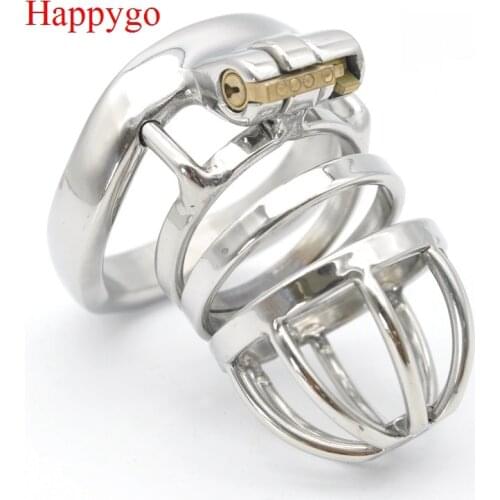 Happygo Stainless Steel Stealth Lock Male Chastity Device,Cock Cage,Penis Lock,Cock Ring,Chastity Belt A275