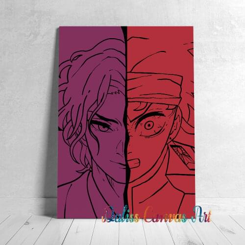 Canvas Anime tanjiro vs muzan Pictures Home Manga Decoration Paintings Poster HD Prints Wall Art Modular Living Room Framed