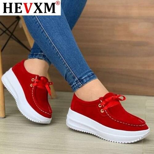 Chunky Sneakers Women 2020 New Solid Color Thick Bottom Lace Up Walking Womens Shoes Female Breathable Non Slip Platform Shoes