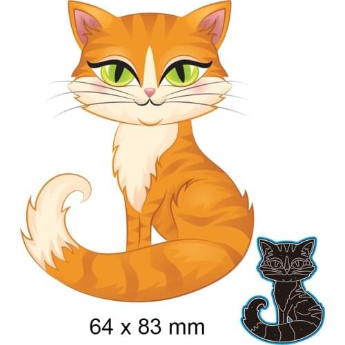 Metal Cutting Dies Cat New Scrapbook Paper Decoration Template Embossing DIY Paper Card Craft 64*83mm