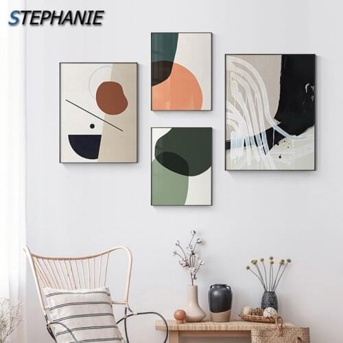 Minimalist Color Block Wall Art Canvas Painting Abstract Geometric Combination Posters and Print Wall Pictures for Living Room
