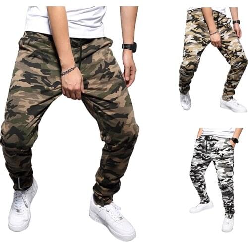 Men Joggers Autumn New Camouflage Camo Harem Pants Men Multi-Pockets Pants Sweatpants Male Trousers Army Green