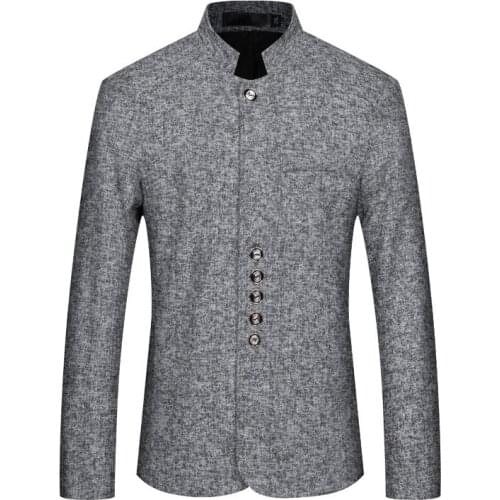 Plus size m-5xl(bust 120cm)Korean Slim-fitting men of new of 2018 autumn winters is recreational suit man stand collar BLAZERS