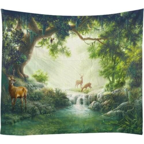 Natural Landscape The Primeval Forest Woods Towering Teees Tapestry Wall Hanging Bed Spread Beach Towel Table Cloth Yoga Mat