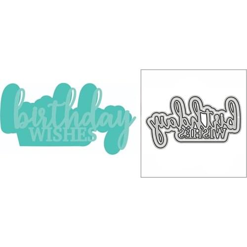 New Make a Birthday Wishes Phrase 2020 Metal Cutting Dies for DIY Scrapbooking and Card Making Decor Embossing Craft No Stamps