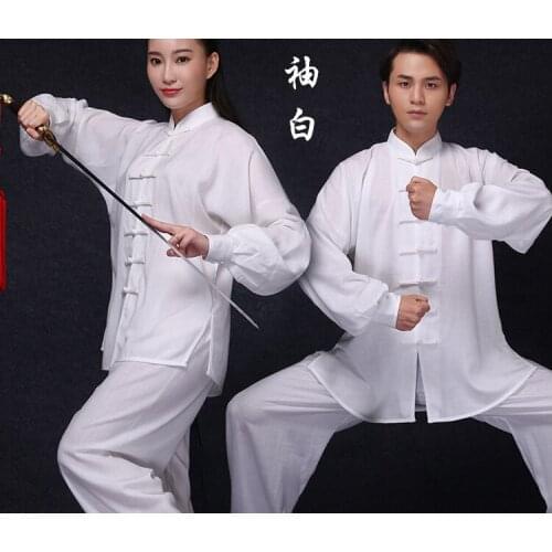 Tai Chi clothing female Chiquan short sleeve male Chinese style cotton and linen spring summer Kung Fu Uniforms training suit