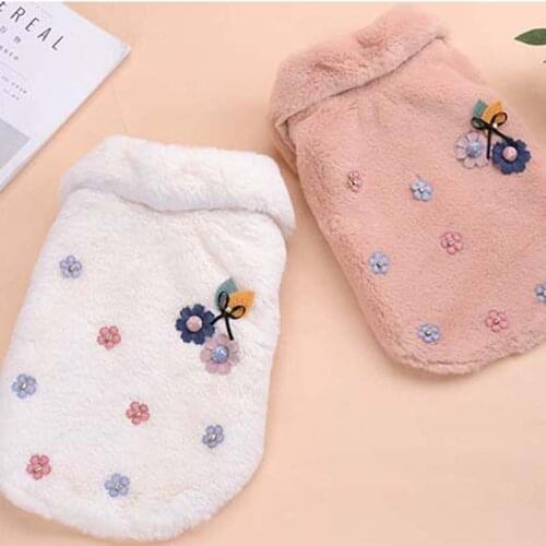 Autumn and winter new style great peach heart plush cotton coat Teddy pet dog clothes small dog clothes coat