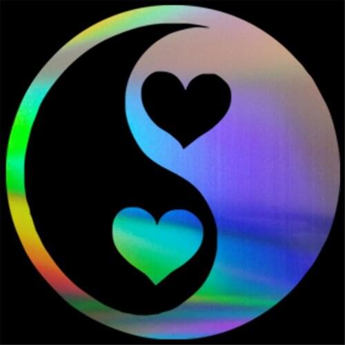 Yin And Yang Heart Love Personalized funny Car Stickers Decorative Decals