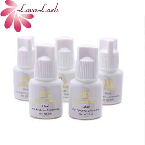 5 Bottles IB Ibeauty Ultra Clear Glue White Cap 5ml for Eyelash Extensions Makeup Tool Novice Practice Transparent Korea Beauty