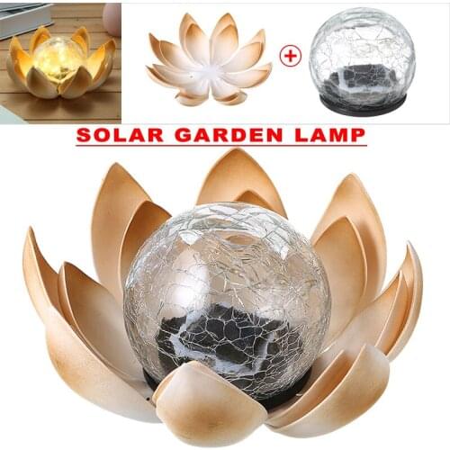 Garden Lotus Light Solar Powered LED Lamps Warm White Lotus Flower Light Garden Yard Outdoor Lamp Household Decoration