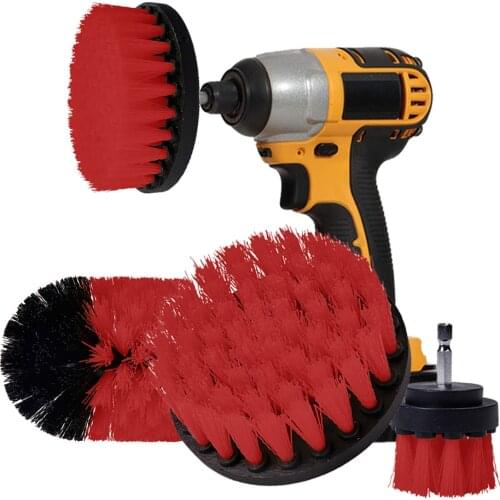 3Pcs/Set Electric Drill Brush Kit Power Scrubber Drill Brush For Carpet Car Tires Nylon Brushes Car Interiors Car Cleaning Tool