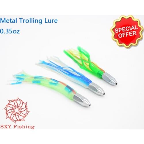 SXY fishing D5 Deep-sea fishing Fake lure Stainless steel Drag the bait All Metal Octopus Lure Tuna Lure Metal Trolling Lure