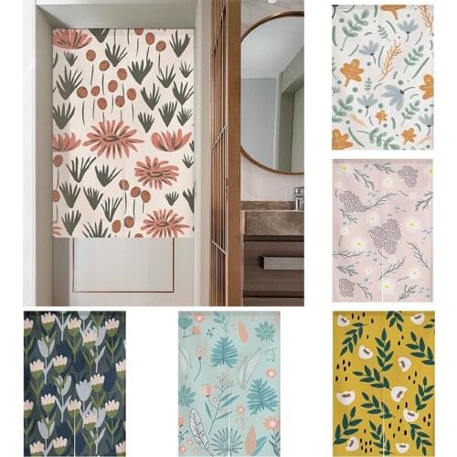 Fabric Door Curtain Bedroom Partition Curtain Toilet Kitchen Shelter Fabric Curtain Non Perforated Cabinet Curtain Half Curtain