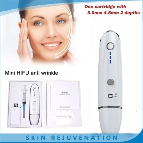 Ultrasonic Radar Line V Face Lift Skin Tightening Mini Hifu Portable machine Face Wrinkle Removal Skin Rejuvenation Beauty Tool