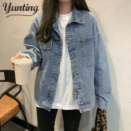 2021 Plus Size XL Denim Jacket Women Boyfriend Jean Coat Streetwear Harajuku Vintage Autumn Basic Outerwear