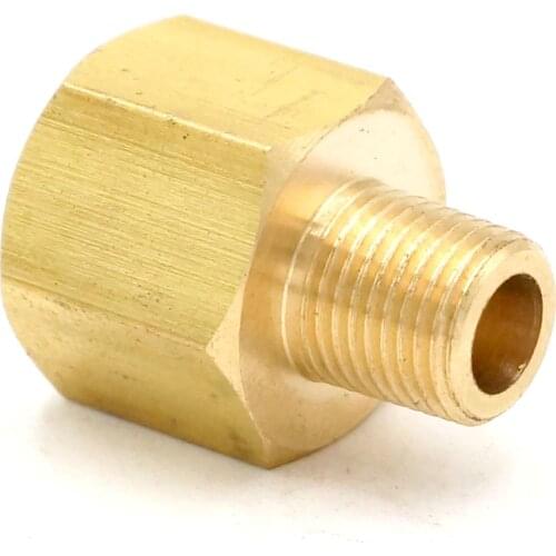 1/8" BSPT Male x 1/4" NPT Female Brass Pipe Fitting Connector Adapter For Pressure Gauge Air Gas Fuel Water Pressure 229 PSI