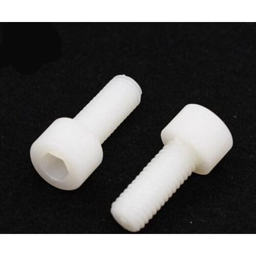 20pcs M5 M6 nylon Allen cup head screw plastic hexagon socket cylinder screws PA66 white 6-80mm length