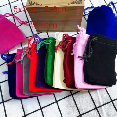 25 Pcs/Lot Velvet Gift Bags&small Pouches Drawstring Bags Jewelry Package Bags Christmas Wedding Packaging Gift Bags 7x9 9x12