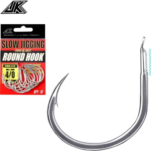 5pcsks Fishing Fish Hooks Saltwater Tinned Fishhook Jigging Hook Assist Slow Jig Boat Fishing Tackle Accessories