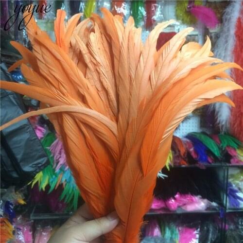 50PCS 35-40CM 14-16Inch Orange Rooster Coque Tail Feathers Cheap Feather For Crafts Christma Diy Pheasant Plumes Decoration