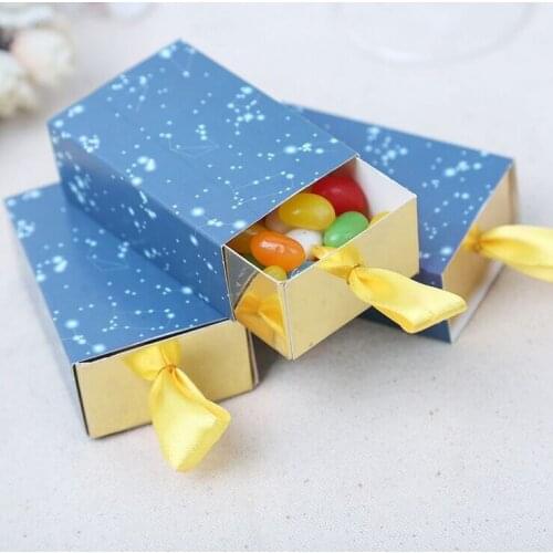 50Pcs/set Love Heart Party Wedding Starry Sky Wedding Party Baby Shower Favors Gifts Candy Boxes