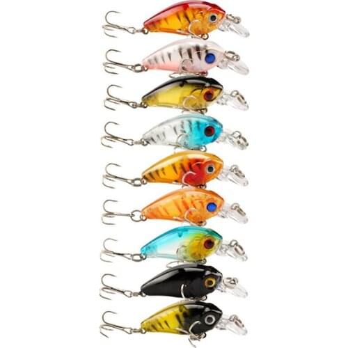 9 Pieces Mini Minnow Fishing Lures 4.5cm 4g Floating Diving Fish Bait Bass Trout Perch Fishing lure
