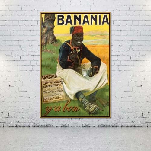 Artcozy Oil Canvas Painting publicite banania For Home Decoration Wall Art