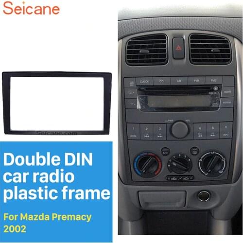 Seicane 2DIN Car Radio Fascia for 1999-2004 Mazda Premacy Dash Player Auto Mount Installation Surround Trim Panel Face Plate Kit