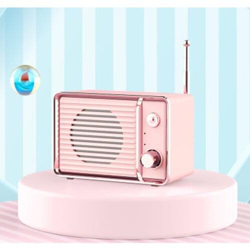 Wireless Stereo Retro Speakers, Portable Bluetooth Speakers with Powerful Sound, TF Card, AUX-in and Radio Function for Outdoor