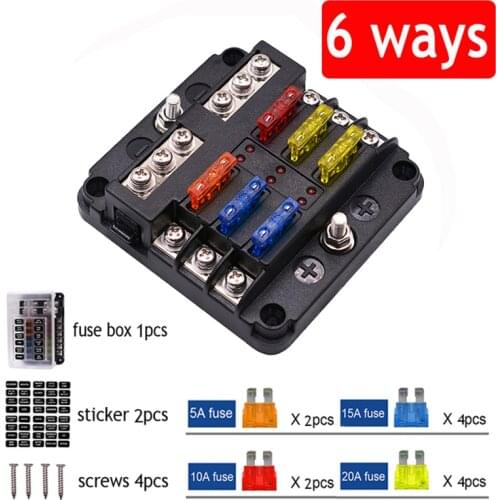 NEW Fuse Box Holder Plastic Cover 12V 32V Fuses Block 6 Ways 12 Ways Blade For Marine Auto Car Boat Trike Power Panel Board